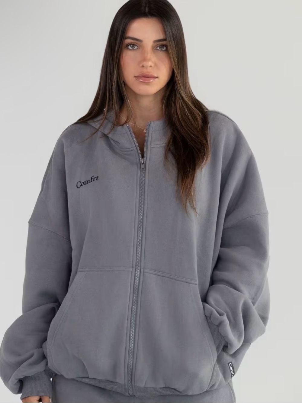 NWOT Comfrt Cloud Zip Hoodie in Wolf Grey Unisex Medium